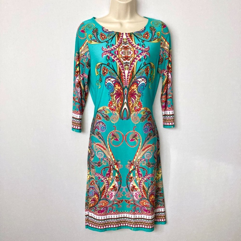 Tiana B Turquoise Shift Dress - Picture 4 of 5